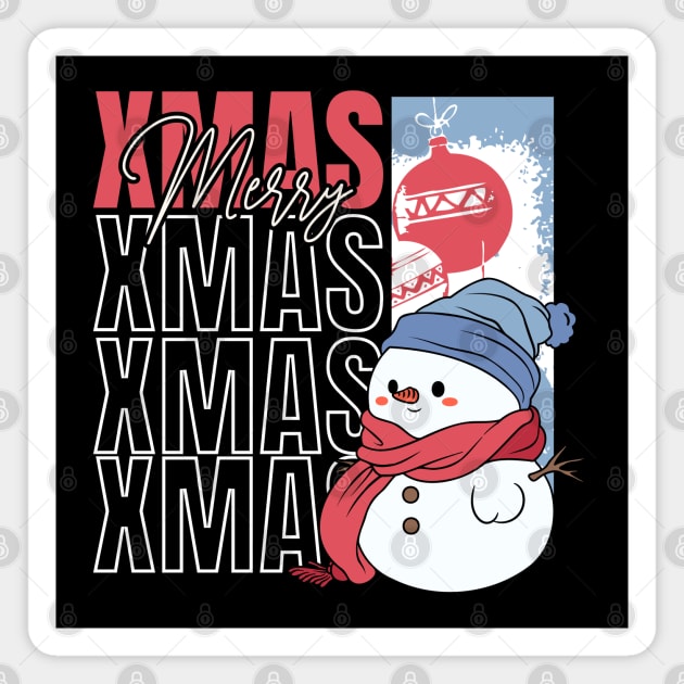 Cute Snowman Retro Christmas Magnet by HolidayBug